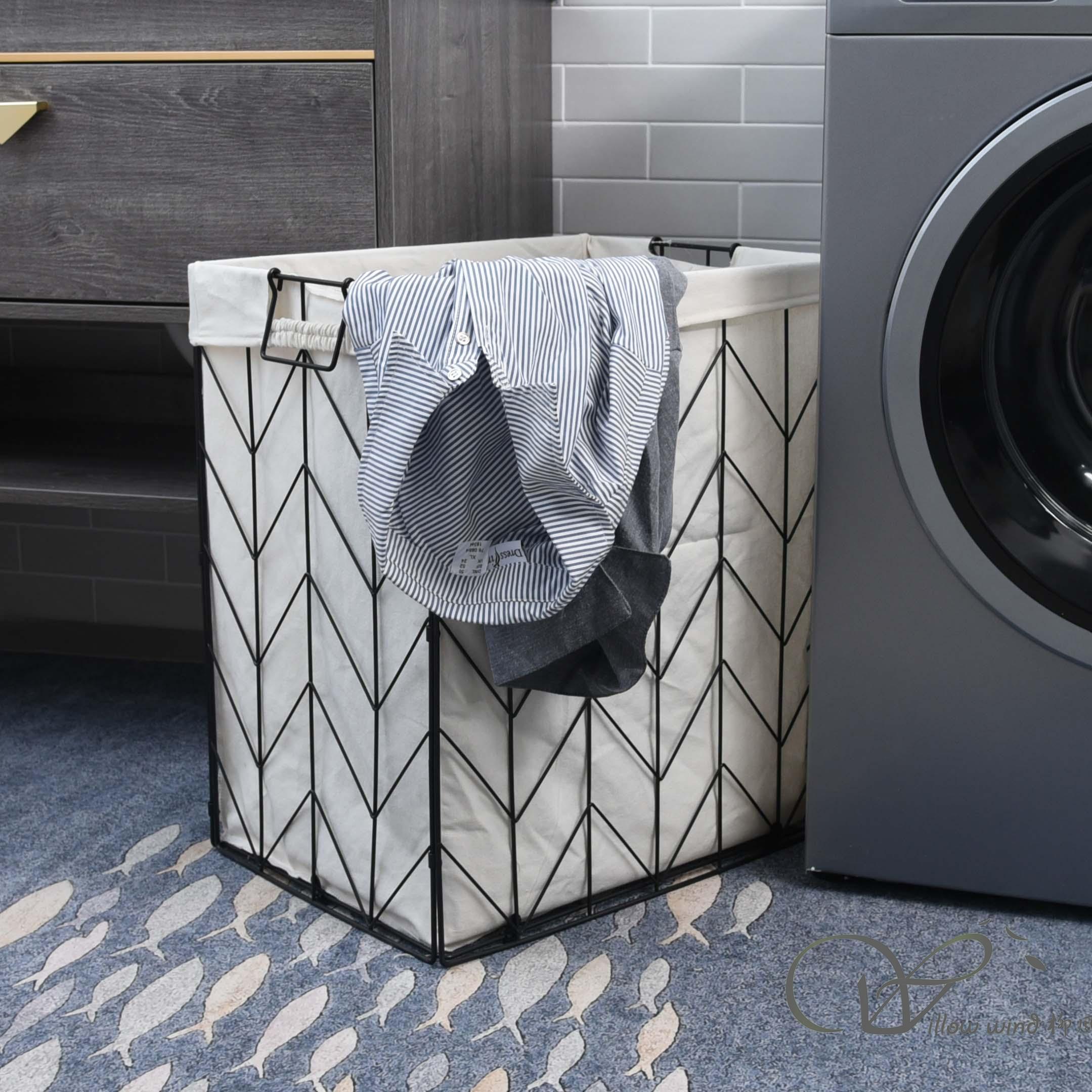 large laundry basket metal basket KD hamper storage basket
