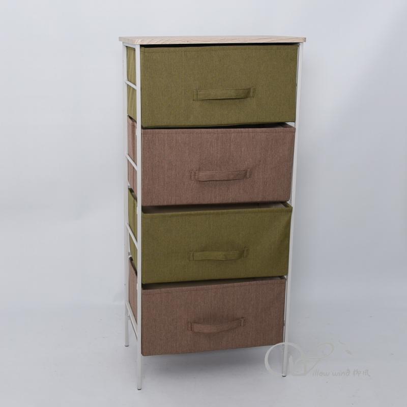 White Iron frame with foldable Storage box cabinet Floor Cabinet Iron Storage Cabinet Home Office Li