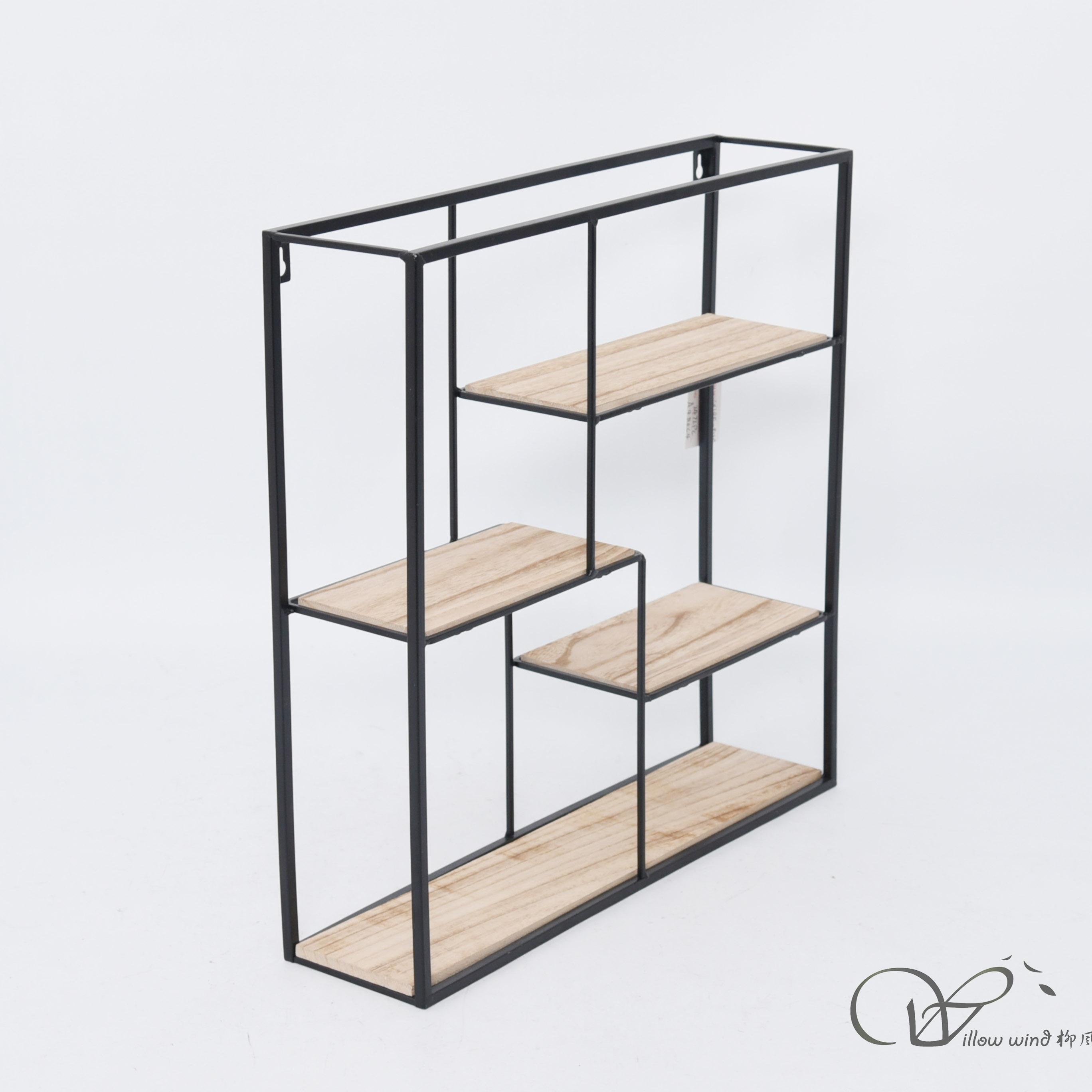 Black Rectangle wall hanging wire shelf