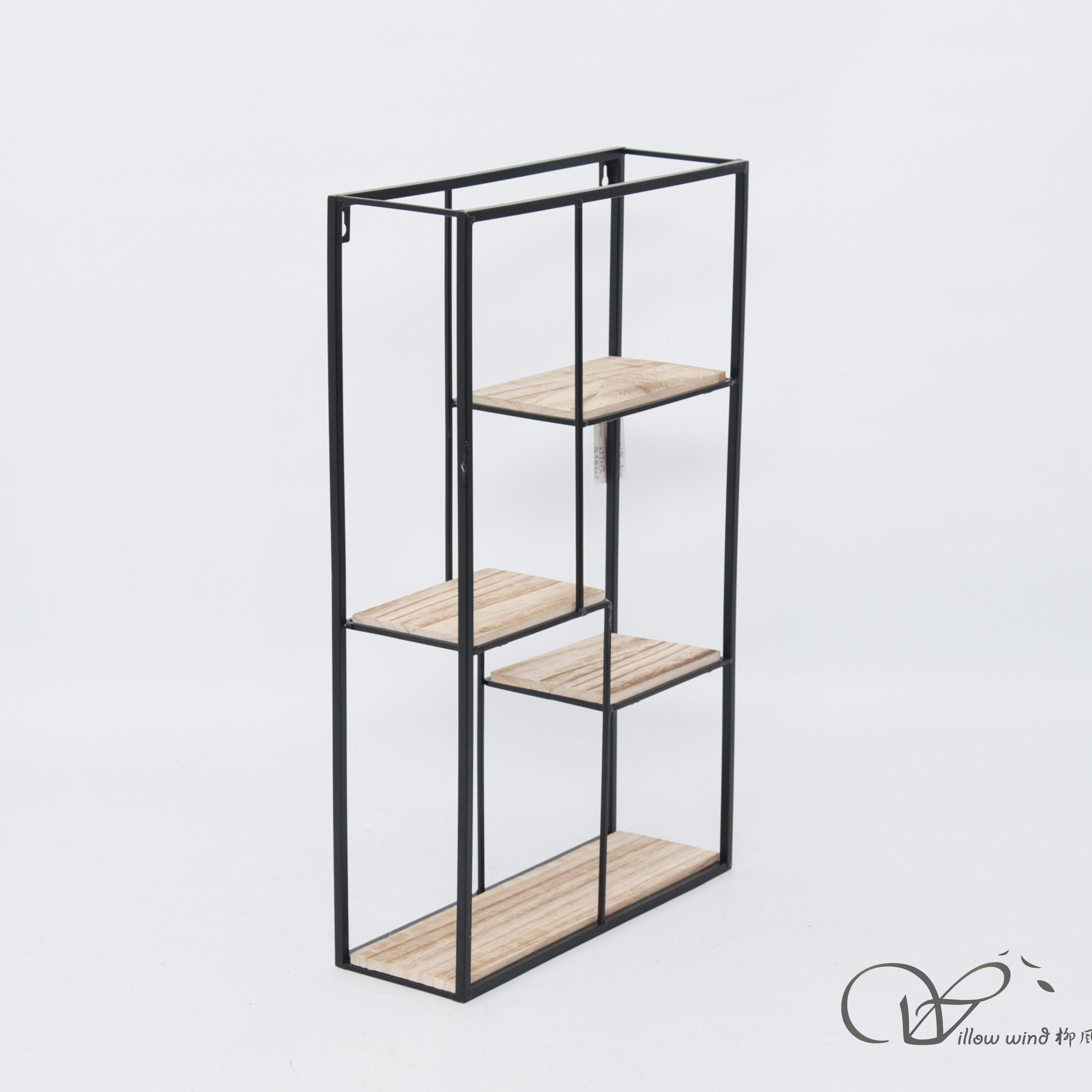 Black Rectangle wall hanging wire shelf