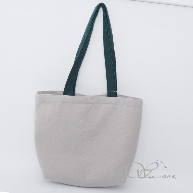 Grey rectangular Spacious Durable small woolen Bag Multi-function handle