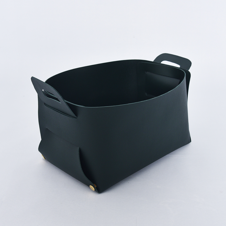 PU foldable storage basket
