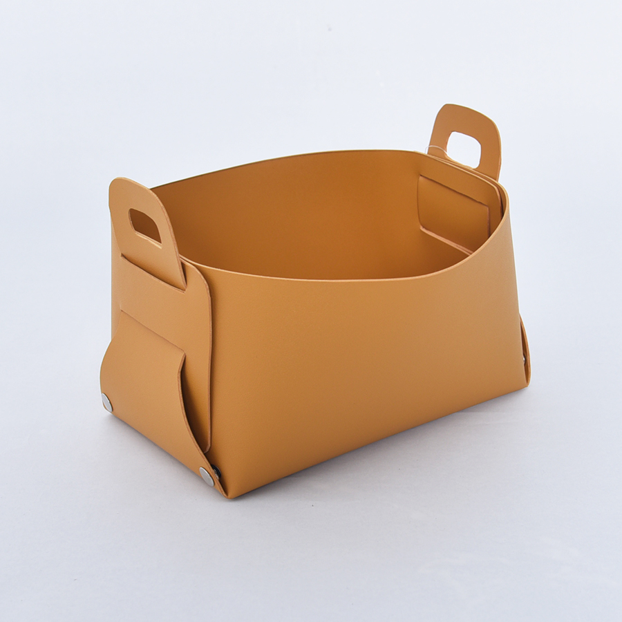 PU foldable storage basket