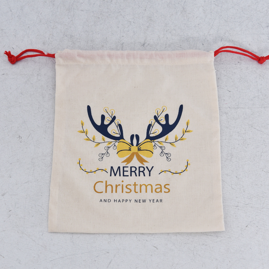 Cotton bag with drawstring