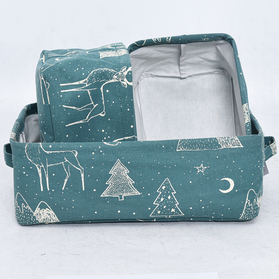 S/3 Foldable fabric storage cube