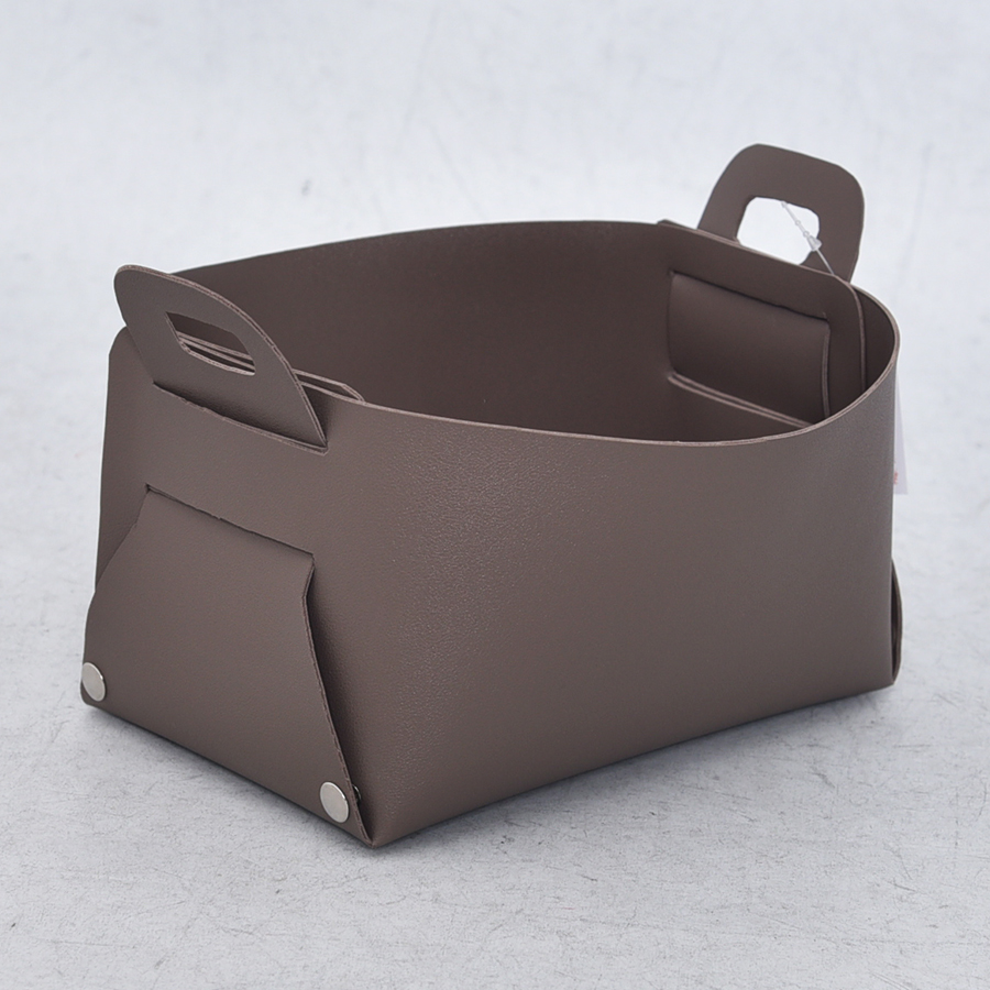 PU foldable storage basket