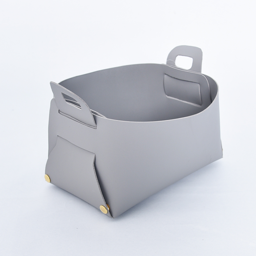 PU foldable storage basket