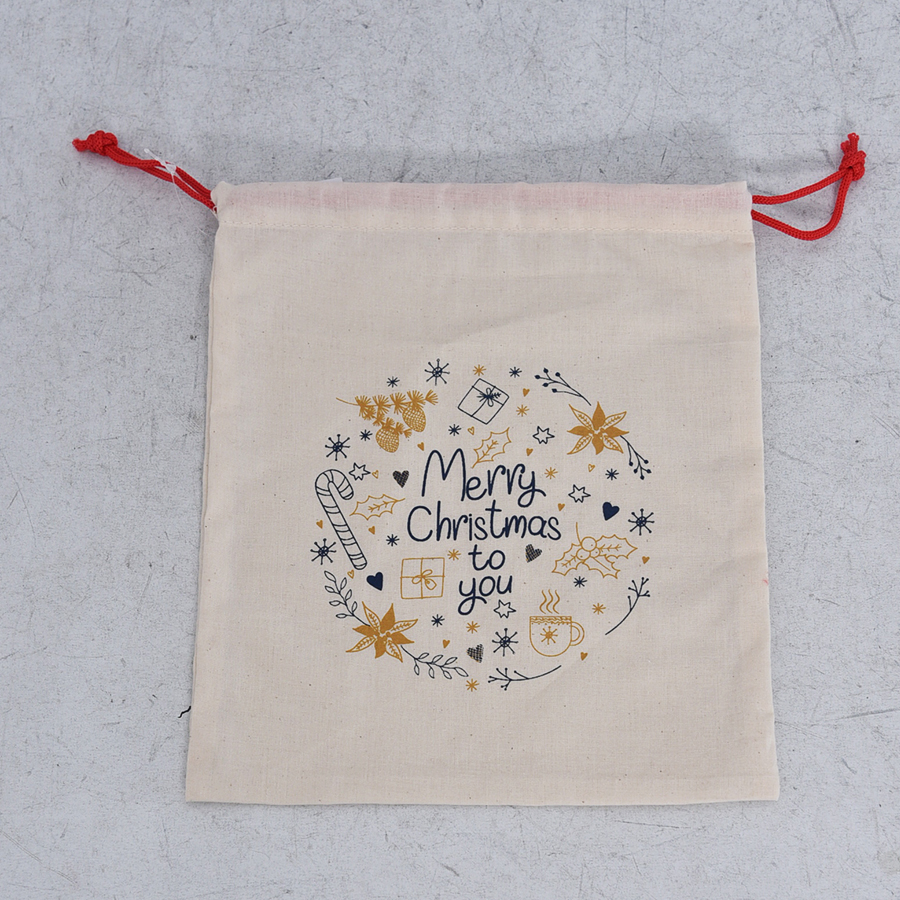 Cotton bag with drawstring