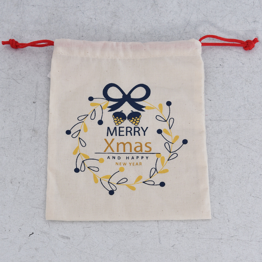 Cotton bag with drawstring